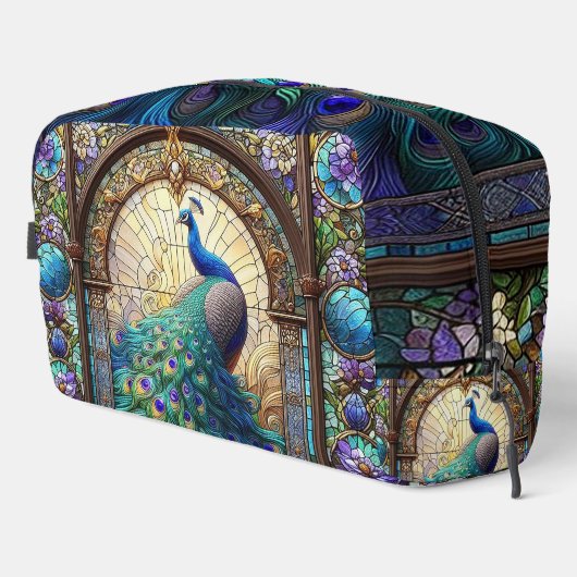Rainbow Peacock Toilettenartikel Beutel Dopp Kit (Rechte Ecke)