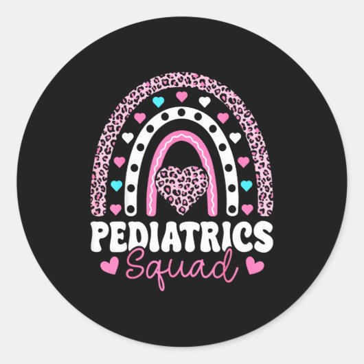 Rainbow Pediatrics Squad - Valentine's Day Pediatr Runder Aufkleber (Vorderseite)