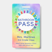 Rainbow Pencies Classroom Bad Abzeichen Ausweis (Vorderseite)