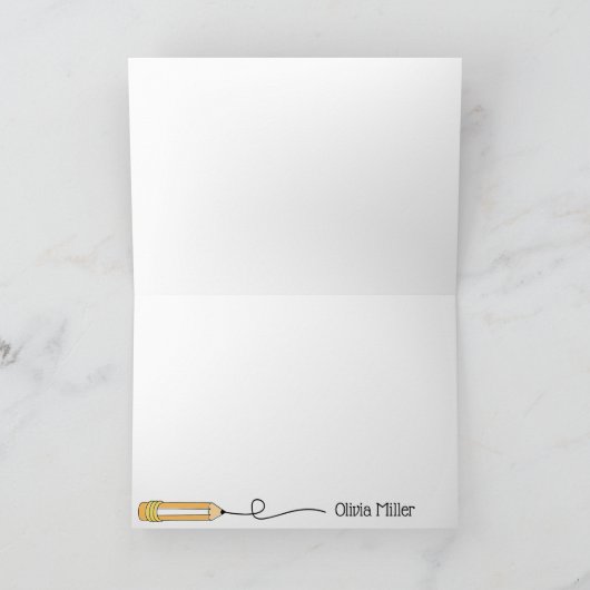 Rainbow Pencil Lehrer Danke Karte (Innenseite)