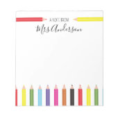 Rainbow Pencil Note vom Lehrer Notizblock (Vorderseite)