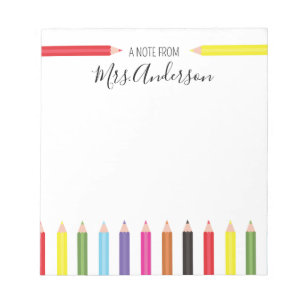 Rainbow Pencil Note vom Lehrer Notizblock