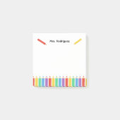 Rainbow Pencil Teacher Crayons Post-it Klebezettel (Vorderseite)
