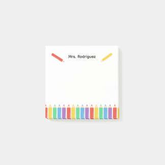 Rainbow Pencil Teacher Crayons Post-it Klebezettel