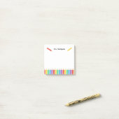 Rainbow Pencil Teacher Crayons Post-it Klebezettel (Auf Schreibtisch)