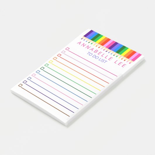 Rainbow Pencil zu führen, um personalisieren Post-it Klebezettel (angewinkelt)