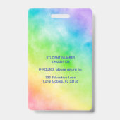 Rainbow Pencils Foto Student ID Abzeichen Ausweis (Rückseite)