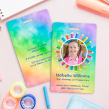 Rainbow Pencils Foto Student ID Abzeichen