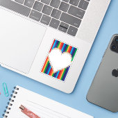 Rainbow Pencils Liebe Form Aufkleber (Laptop mit iPhone)