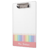 Rainbow Pencils Personalisiert Teacher Klemmbrett (Links)