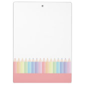 Rainbow Pencils Personalisiert Teacher Klemmbrett (Rückseite)