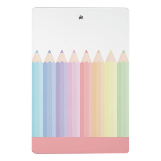Rainbow Pencils Personalisiert Teacher Mini Klemmbrett (Rückseite)