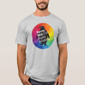Rainbow Penguin - Erwachsener Regular Fit, Grau T-Shirt (Vorderseite)