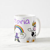 Rainbow Penguin Floral Daisy Butterfly Tasse (VorderseiteRechts)