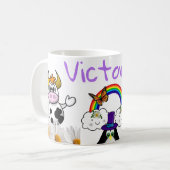 Rainbow Penguin Floral Daisy Butterfly Tasse (Vorderseite Links)