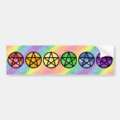 Rainbow Pentagramm Autoaufkleber (Vorne)