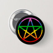 Rainbow-Pentagramm Button (Vorne & Hinten)