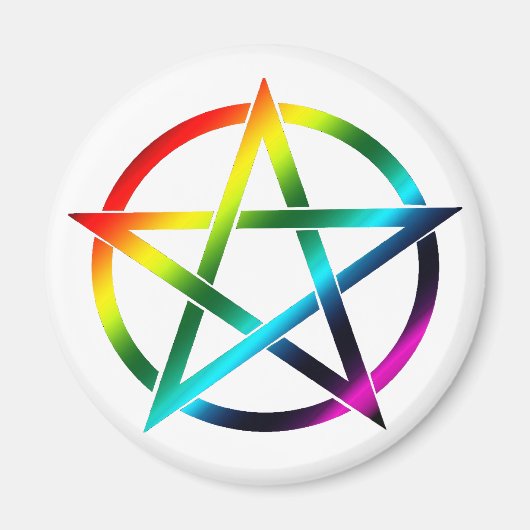 Rainbow Pentagramm Magnet (Vorne)