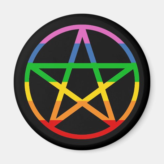 Rainbow Pentagramm Magnet (Vorne)
