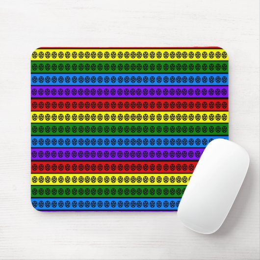 Rainbow Pentagramm Mousepad (Mit Mouse)