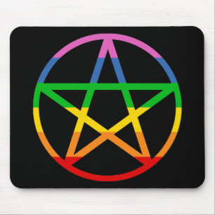 Rainbow Pentagramm Mousepad