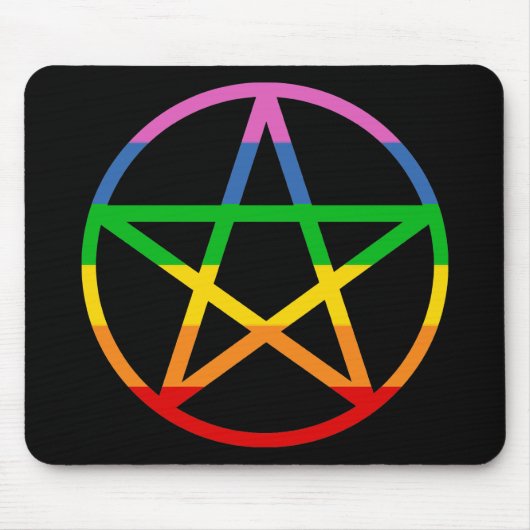 Rainbow Pentagramm Mousepad (Vorne)