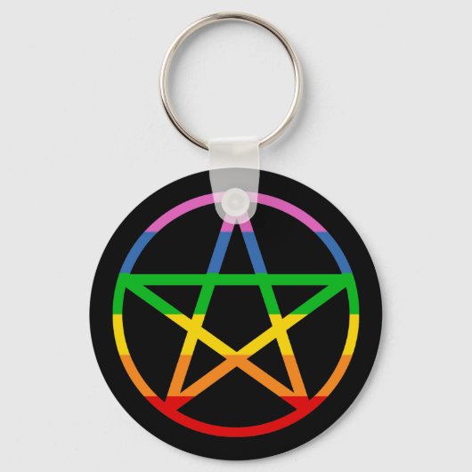 Rainbow Pentagramm Schlüsselanhänger (Vorderseite)