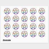 Rainbow Pentagramm Sticker (Blatt)