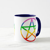 Rainbow Pentagramm Tasse (VorderseiteRechts)