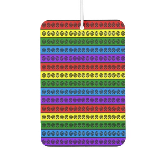 Rainbow-Pentagramme Autolufterfrischer (Vorderseite)