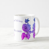 Rainbow Peony Personalisiert Kaffeetasse (VorderseiteRechts)