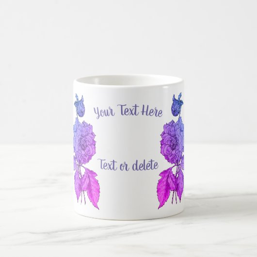 Rainbow Peony Personalisiert Kaffeetasse (Mittel)