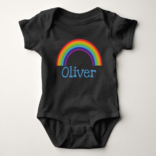 Rainbow personalisiert Bodysuit Baby Strampler (Vorderseite)