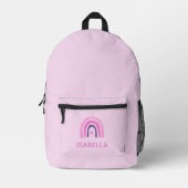 Rainbow Personalisiert Girl School Bedruckter Rucksack (Vorderseite)