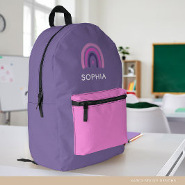 Rainbow Personalisiert Girl School Bedruckter Rucksack
