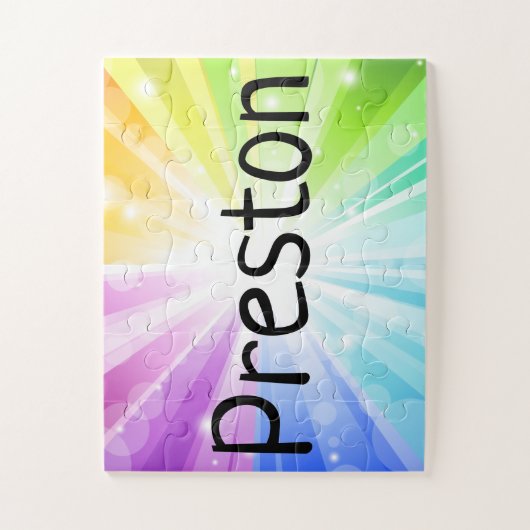 Rainbow Personalisiert Kids Kindername Puzzle (Vertikal)