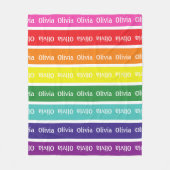 Rainbow Personalisiert Kids Name Blanket Geschenk Fleecedecke (Vorderseite)