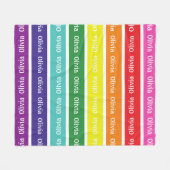 Rainbow Personalisiert Kids Name Blanket Geschenk Fleecedecke (Vorderseite (Horizontal))