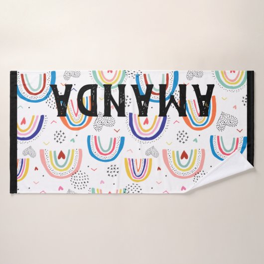 Rainbow Personalisiert Name Badetuch Badehandtuch (Badehandtuch)