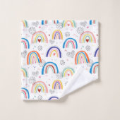 Rainbow Personalisiert Name Bath Handtuch Set (Waschlappen)
