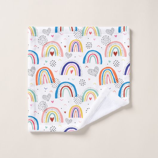 Rainbow Personalisiert Name Bath Handtuch Set (Waschlappen)