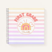 Rainbow-Personalisiert-Notebook der ersten Klasse Notizblock (Vorderseite)