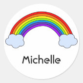 Rainbow Personalisiert Runder Aufkleber (Vorderseite)