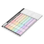 Rainbow Personalisierten Weekly Meal Planning Note Notizblock (angewinkelt)