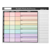 Rainbow Personalisierten Weekly Meal Planning Note Notizblock (Vorderseite)