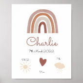 Rainbow personalisiertes Geburtsposter Poster (Vorne)