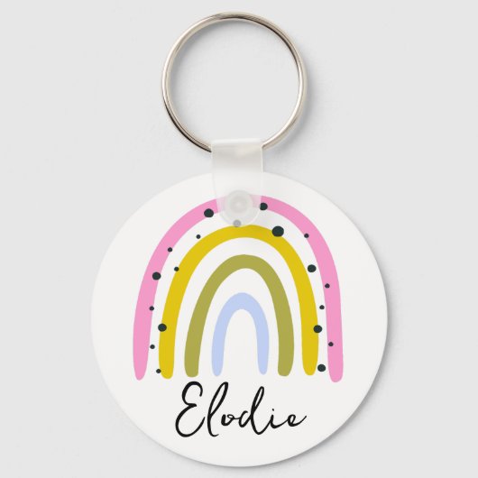 Rainbow Personalized Name Keychain Custom Gift Schlüsselanhänger (Vorderseite)