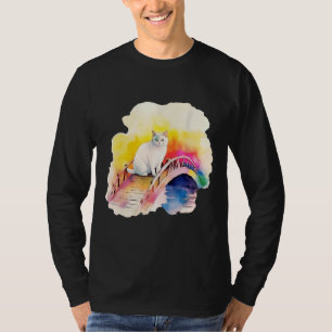 Rainbow Pet Bridge White Cat Wasser Magische Paste T-Shirt