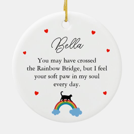 Rainbow Pet Name Keramik Ornament (Hinten)