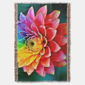 Rainbow Petal Decke (Vorderseite Vertikal)